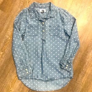 Girls Size 6-7 Polka dot shirt dress